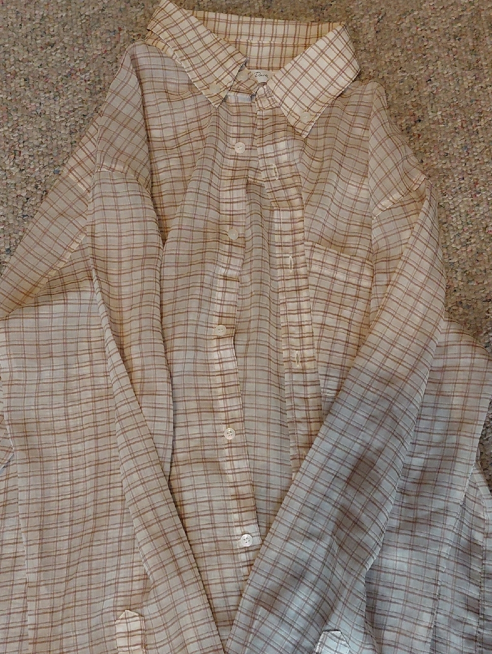 emory park Cream and Tan Plaid Button-Up Shirt